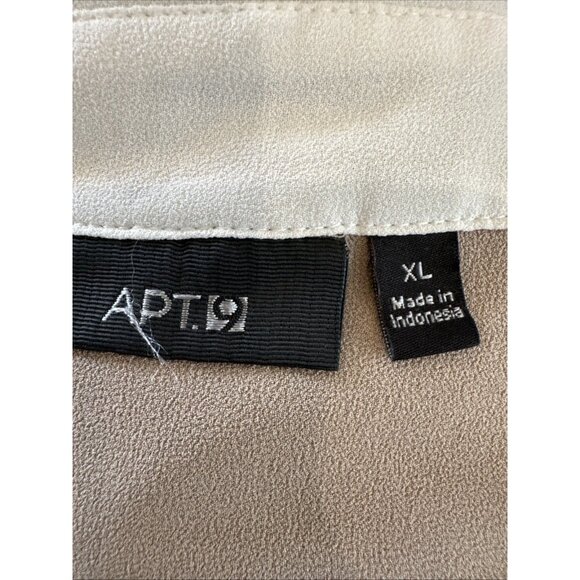 Apt. 9 Womens Beige/Coral/White Button-Down Collared Top XL - Picture 5 of 9